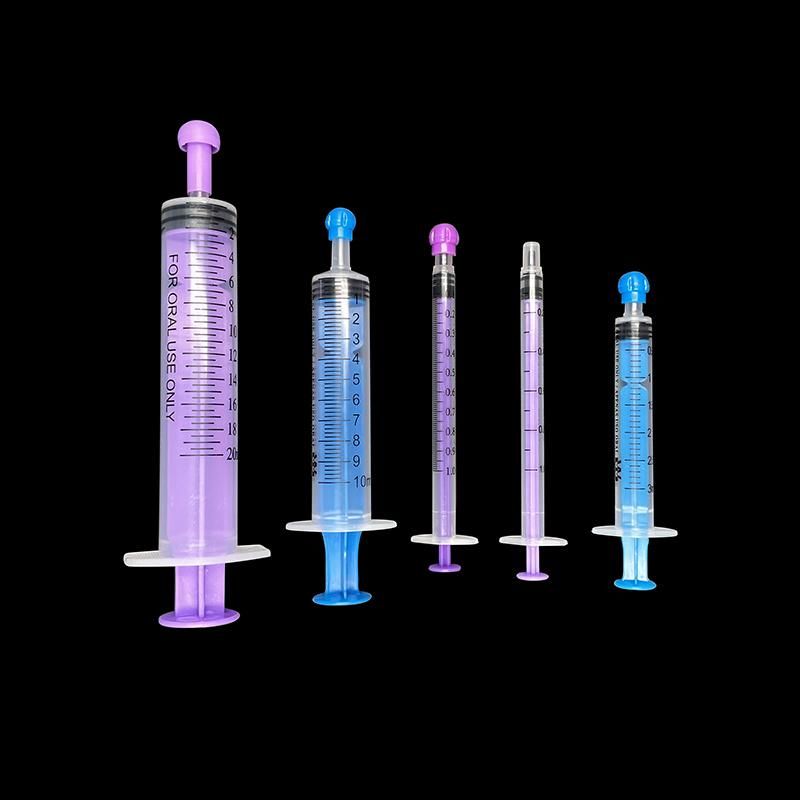 CE Approved 1ml/3ml/5ml/10ml/20ml PP Colorful Feeding Syringe Single Use Oral Syringe Manufacture