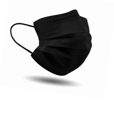 Medicalhospitalsurgical3 Ply Face Mask Earloop Black Masque Chirurgical Mask