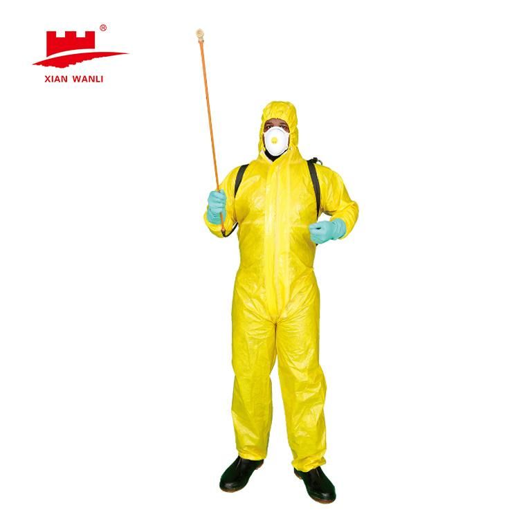 White Yellow Non Woven White Microporous Coverall with Tape Breathable Waterproof Impervious Coveralls