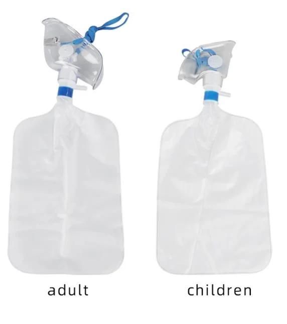 Disposable Oxygen Mask with 750ml Reservoir Bag/Non-Rebreathing/Rebrather Mask with ISO13485 CE FDA