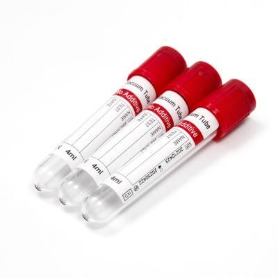 High Quality Disposable Medical Pet Plain Red Cap Vacuum Blood Collection Tube