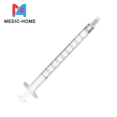 Disposable Medical Products 1ml Syringe 29g 30g Needle Sterile Luer Slip PE/Blister Package CE ISO