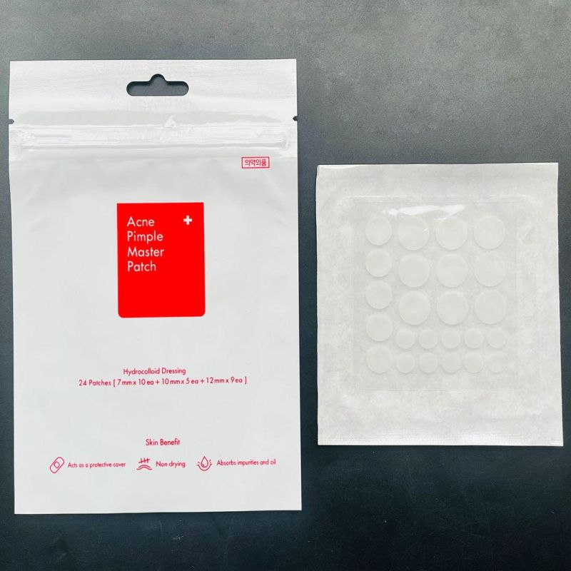 Hb 24-Tablet Red and White Bag Acne Patch - Absorption Concentrate Pack, Hydrocolloid, Invisibility, Comprehensive Skin Treatment, Facial Repair