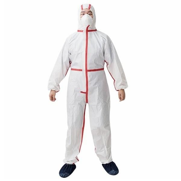 Disposable Standard Weight White Polypropylene Coveralls with Hood