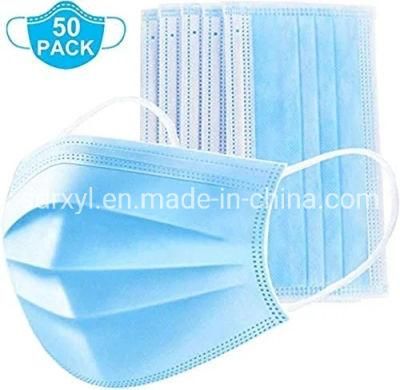 Outdoor Protective Disposable Non Woven 3ply Face Mask