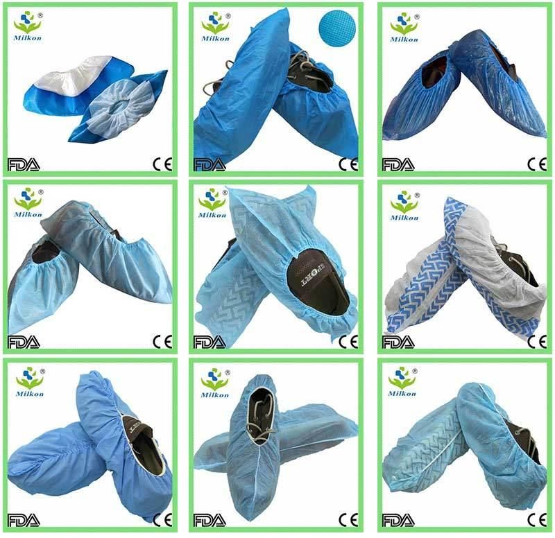 Xiantao Factory Disposable Nonwoven 45g White PP Shoe Covers Anti-Slip Non-Woven Shoe Cover