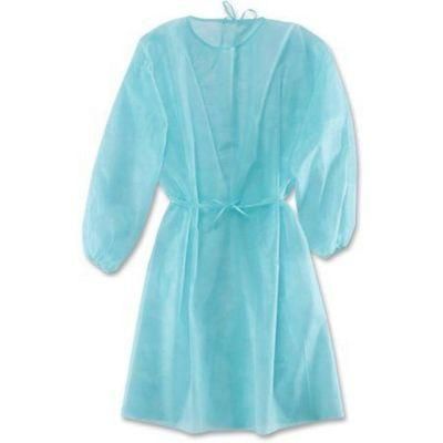 PP Non-Woven Waterproof Blue Disposable Isolation Gowns Protective Daily