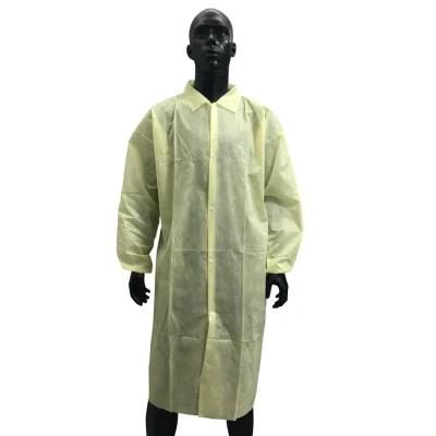 Factory Supplier Non Woven PP Coated PE Film Waterproof Lab Coat