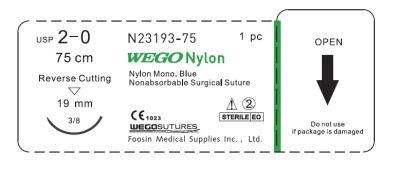 Blue or Black Nylon Surgical Sutures