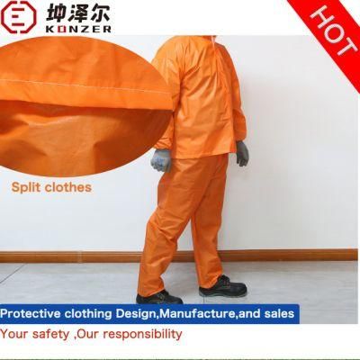 CE En14126 Certificated PPE Overall Split Protective Clothing for Food Processing