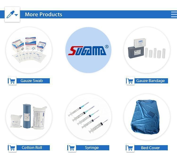 Blue Non-Woven SMS Cleanroom AAMI Level 2 Protective Disposable Isolation Surgical Gown with Knit Cuff
