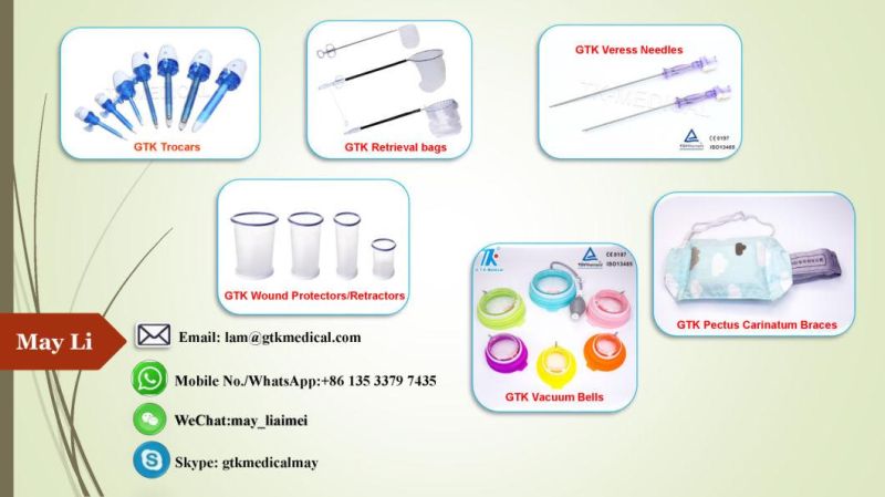 Stock Products of Medical Device Disposable Lapascopic Optical Trocar with Transparent Tip, FDA 510K CE&ISO Certificated