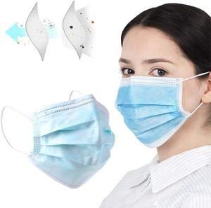 Medical Mask Adult Flat Disposable Facial Surgical Mask with Top Sale CE Certification Non-Woven Bef98+ Earloop Surgical Use Blue