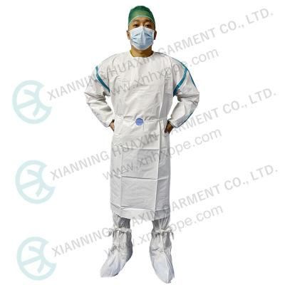 Tg Type Pb4b AAMI Level 3 Taped Seam White Microporous Disposable Protective Apron Surgical Gown Waterproof Medical Use Isolation Gown