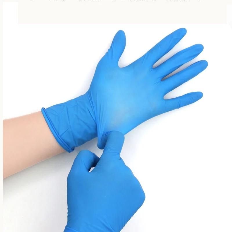 Wholesales Non-Medical Nitrile Gloves Blue Powder Free General Use Gloves with Customized Logo and Box Design with CE ISO
