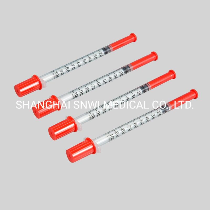 Safety Professional High Quality with Fixed Needle U-100 U-40 0.5ml/1ml Medical Disposable Insulin Syringe