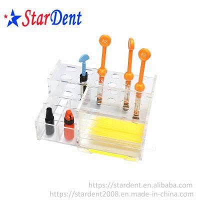 Dental Filling Material Adhesive Syringe Holder Acrylic Organizer Holder with Holes