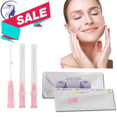 Surgical Treatment for Face Nose Lifting with Double Needle Suture Pdo Twin Thread