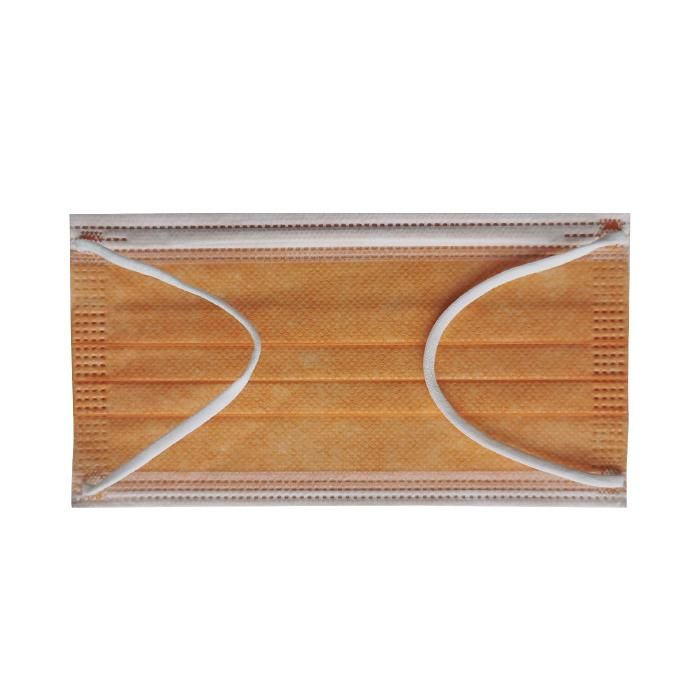 Factory Workshop Fashion Orange Polypropylene High Quality Latex Free Electronic Industry Non Woven Surgical Hospital Disposable 3-Ply Face Mask