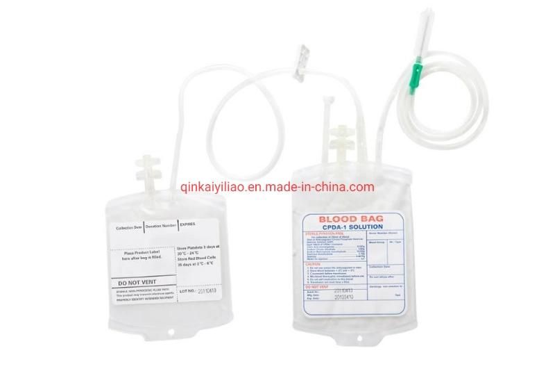 Ce/ISO 13485 Medical Disposable 250ml 450ml 500ml Single Cpda Blood Collection Bag