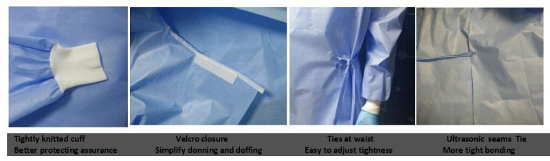 Level 2 Medical Sterilized Surgical Gown with Coating
