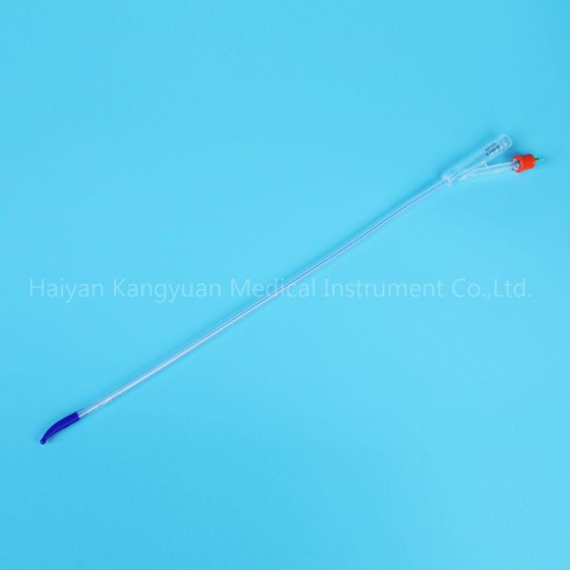 Integrated Flat Balloon Silicone Urinary Catheter with Round Tip, Tiemann Tip, Open Tip, 2 Way, 3 Way Uretheral or Suprapubic Use Integral Flat