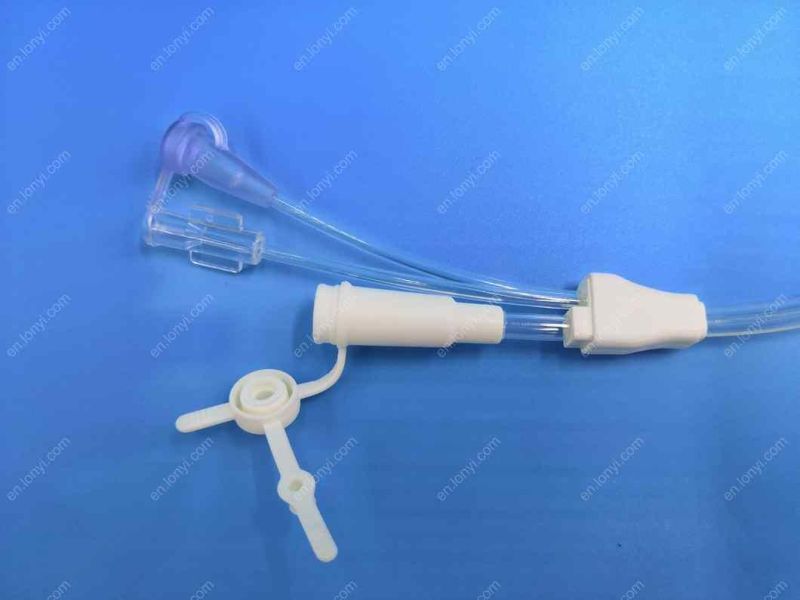 Triple Lumen Nasogastric Tube with Stainless Steel Guide Wire