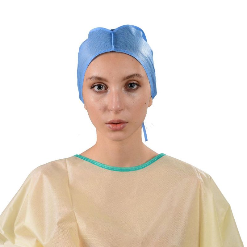 Nonwoven Tie-on Surgeon Hats for Doctor Nurse Cap