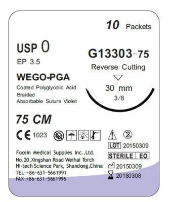 Violet and Undyed PGA Surgical Sutures