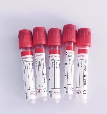 Red/Orange Cap Procoagulation Tube Clot Additive Non-Vacuumed Blood Collection Tube