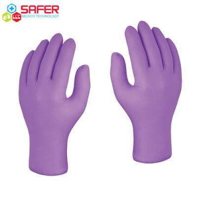 Violet Non-Medical Powder Free Examination Disposable Nitrile Gloves