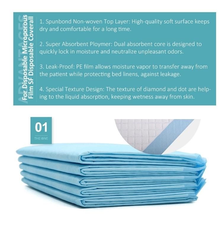 Wholesale Customized Colored Disposable Medical Adult Hospital Incontinence Underpad