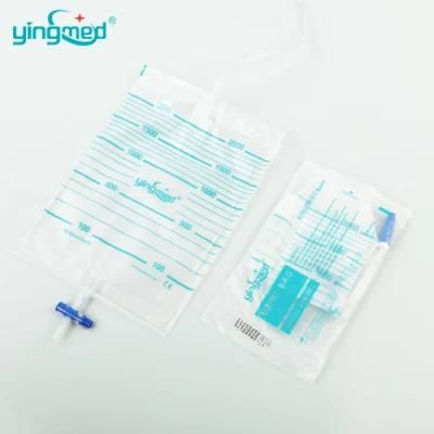 Medical Disposable Economic 2000ml Drainage Urine Bag with Pull-Push Valve