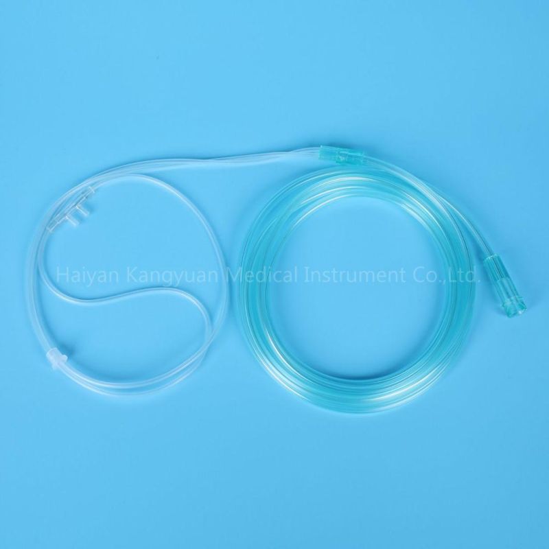 Disposable Medical Oxygen Nasal Cannula PVC Transparent Tube Oxygen Cannula