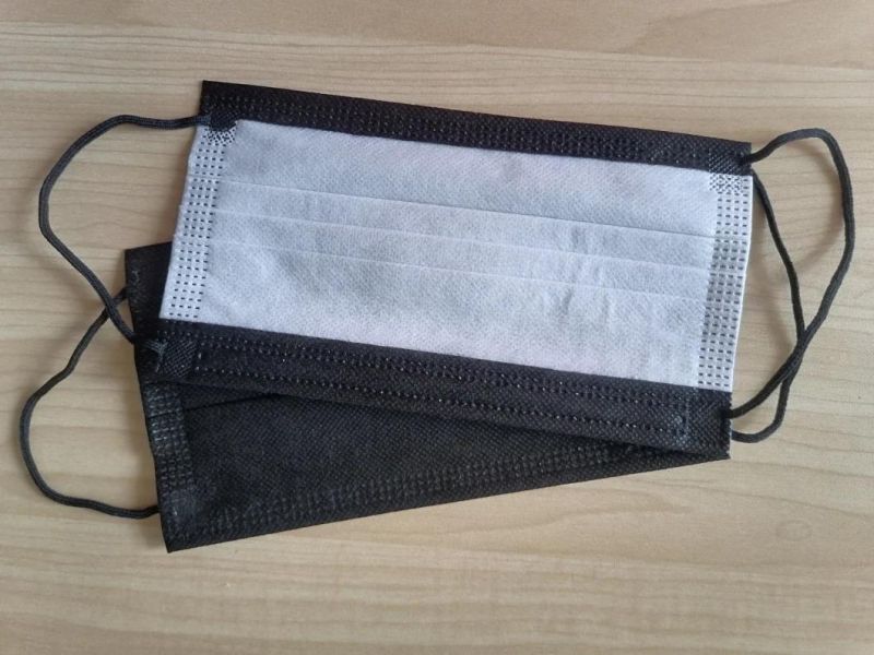 High Quality 3 Ply Disposable Anti Splash Dust Pm2.5 Virus FDA 510K CE En149 En14683 Approved Non-Woven Fabric Medical Earloop Black Color Face Mask