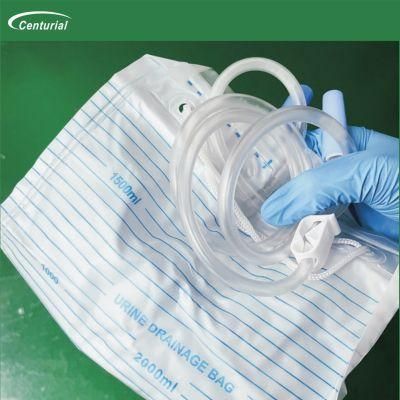 Medical Disposable Urinary Urine Bag with Cross Valve Collection Bag