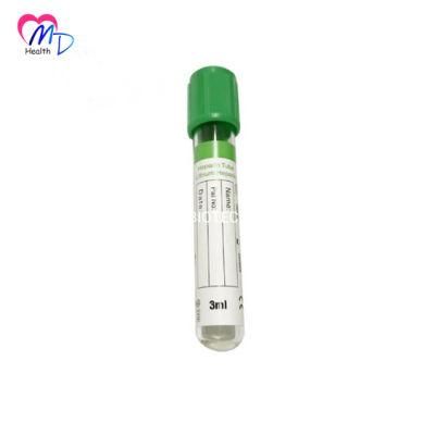 Medical Disposable Heparin Blood Test Tube with Green Cap