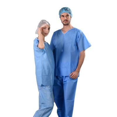 Hot! Polypropylene Disposable Scrub Suits, Hospital Uniform, Disposable Patient Uniform