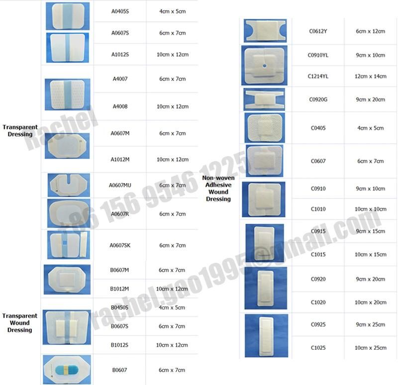 Hospital Disposable Sterile Operation Adhesive PU Film Transparent Surgical Drape with Two Bags