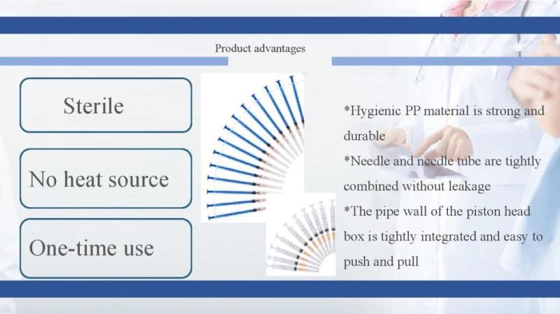 CE Medical Disposable Sterile Injection Plastic Oral Syringe, Insulin Syringe, Safety Single Use 0.5ml 1ml 2ml 2.5ml 3ml 5ml 10 Cc Syringe with/Without Needles