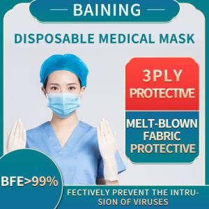 Medical Mask 3ply Ear Loop Blue / White Color Medical Mask Disposable Face Mask