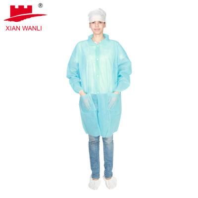Disposable Spp Non-Woven Long Sleeve Protective Lab Coat