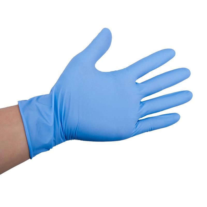 High Quality China Wholesale Blue Disposable Nitrile Examination Gloves for Safety