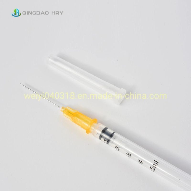 Factory Supply Medical 0.3-20ml/Cc Ad Syringe Medical Self Destruction Auto Disable Syringe/Low Dead Space Syringe with Hypodermic Meedle