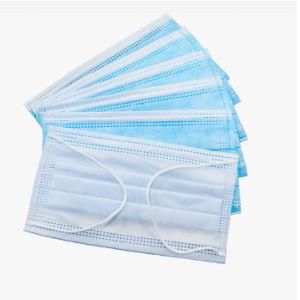 3 Ply Blue Earloop Face Mask, 98% Bfe Face Mask, CE En14683 Type II Iir Nonwoven Fabric Dust Mask for Adult, Disposable Face Mask
