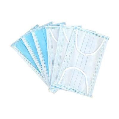 FDA 510K CE En14683 Approved Anti Virus Dust 3 Ply Non Woven Fabric Blue Earloop Disposable Medical Protective Face Mask