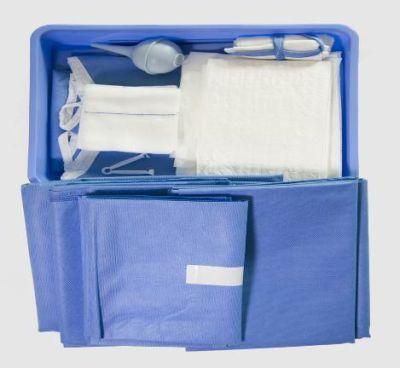 Hospital Use Operation Kits Adhesive Autoclavable Surgical C-Section Drape Set for Clinical Operation