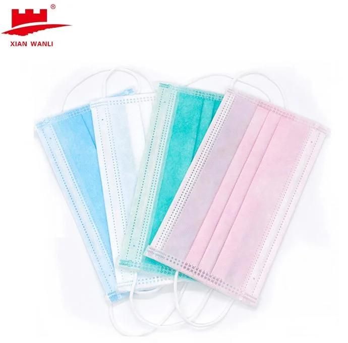 Hospital 3 Ply Disposable Nonwoven Surgcal Medcal Face Mask with Elastic Ear-Loops/Tie-on Protective Face Mask in Medical, Food and Beauty Industry