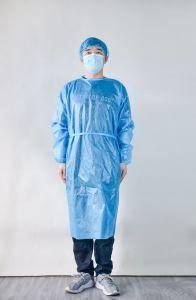 Cheap Non Woven SMS PP Polypropylene Disposable Doctor Protective Impervious Isolation Gown, Visot/Exam/Dental/Patient/Scrub/ Sterile Blue Gown