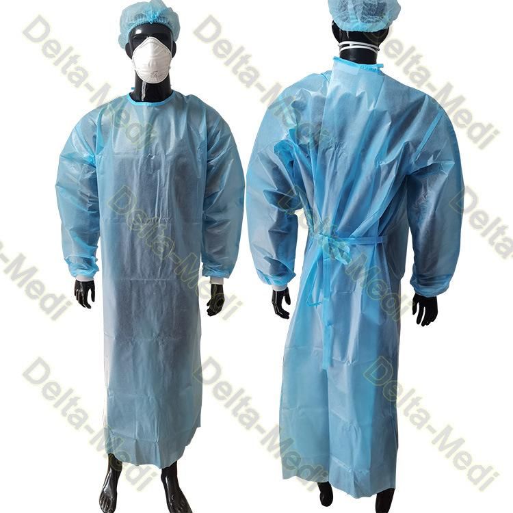 AAMI Level 2 Level 3 PP Coated PE Film Disposable Isolation Gown